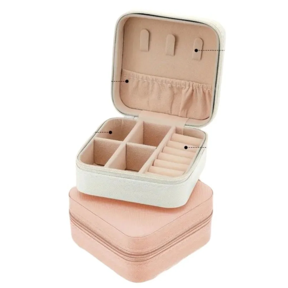 Jewelry Box Travel Organizer Light Pink or White